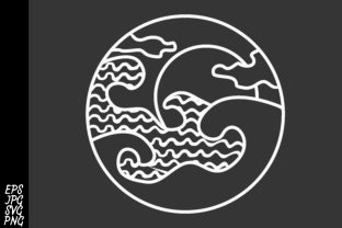 Download Sea Waves and Sunset Paper Cut - Premium Resources