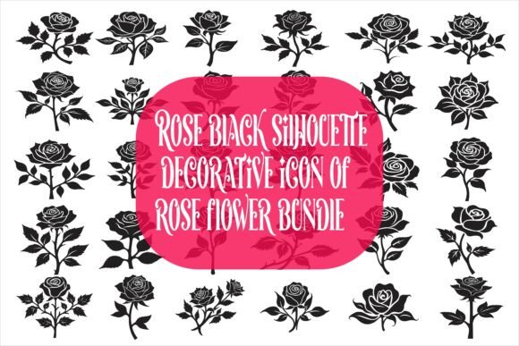 Download Rose Black Silhouette Decorative Bundle - Premium Resources
