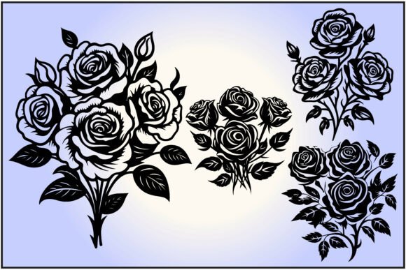 Download Rose Flower Bouquet Silhouette - Premium Bundle